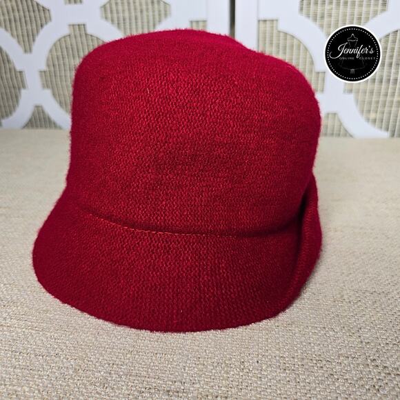 Betmar Betty Rhinestone Bow Wool Blend Red Cloche Hat - Picture 3 of 11